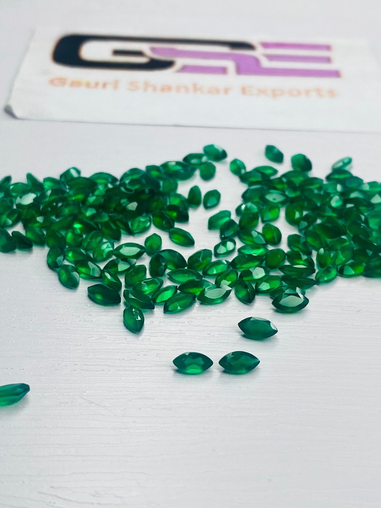 Green Onyx Faceted Marquise Cut 5x2.5 To 8x4mm Calibrated Size DG