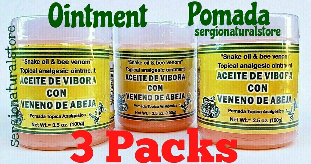 (3 Packs) 100g Pomada Aceite de Vibora Veneno de Abeja Snake Oil Bee Venom Cream-image