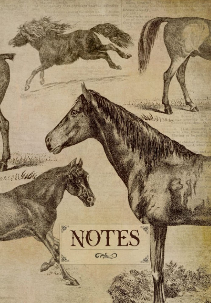 Notebook: Vintage horse notebook journal. Equestrian themed gift with horse line