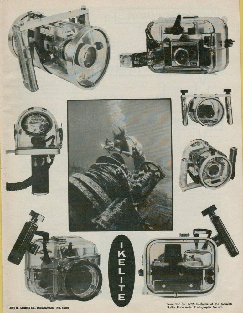 1972 Ikelite Underwater photographic System Camera Casings Vintage Print Ad