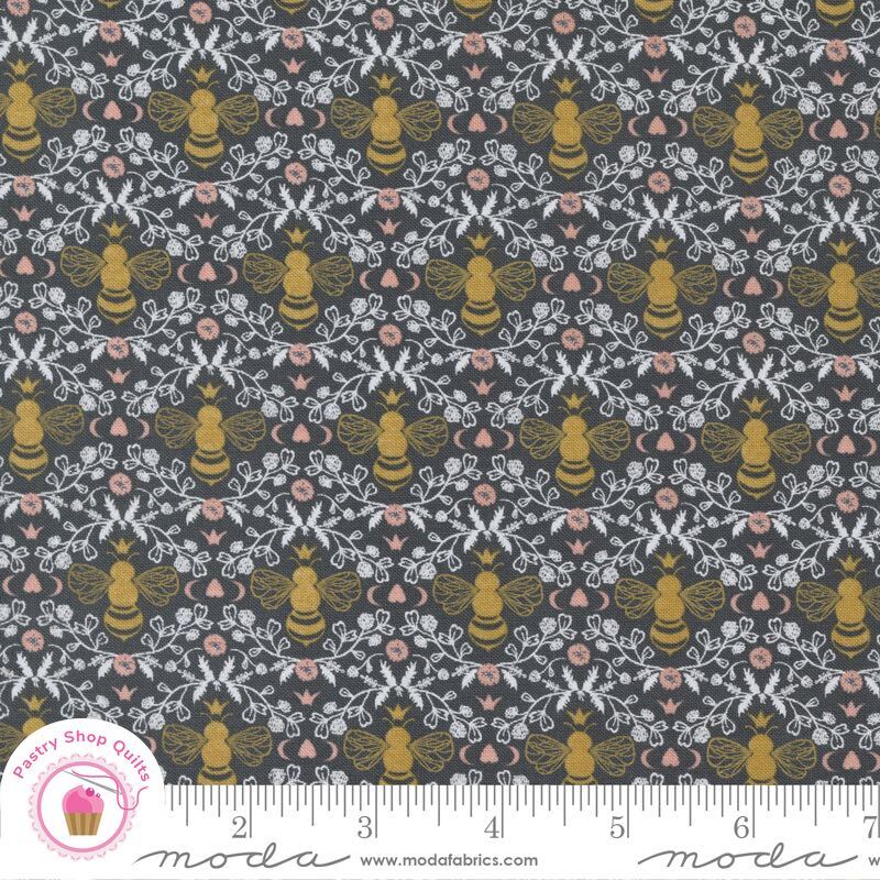 Tela de edredón Moda MEDIANOCHE EN EL JARDÍN 43124 13 abejas negras SWEETFIRE ROAD-image