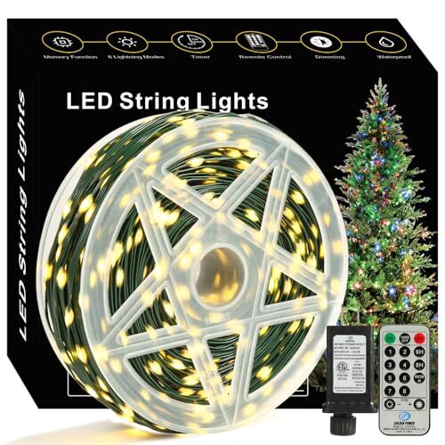 Christmas String Lights, 1000LED 328FT String Lights Outdoor, Warm White