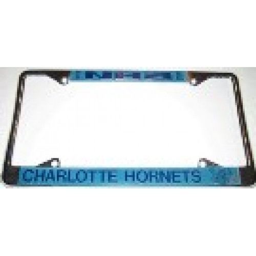 CHARLOTTE HORNETS NBA BASKETBALL BLUE CHROME LICENSE PLATE FRAME MADE IN USA