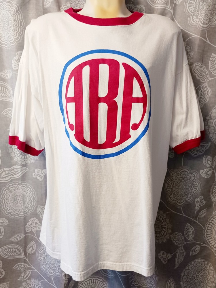 Vintage Majestic ABA Basketball Logo Ringer Tee 3XL Hardwood Classics-image
