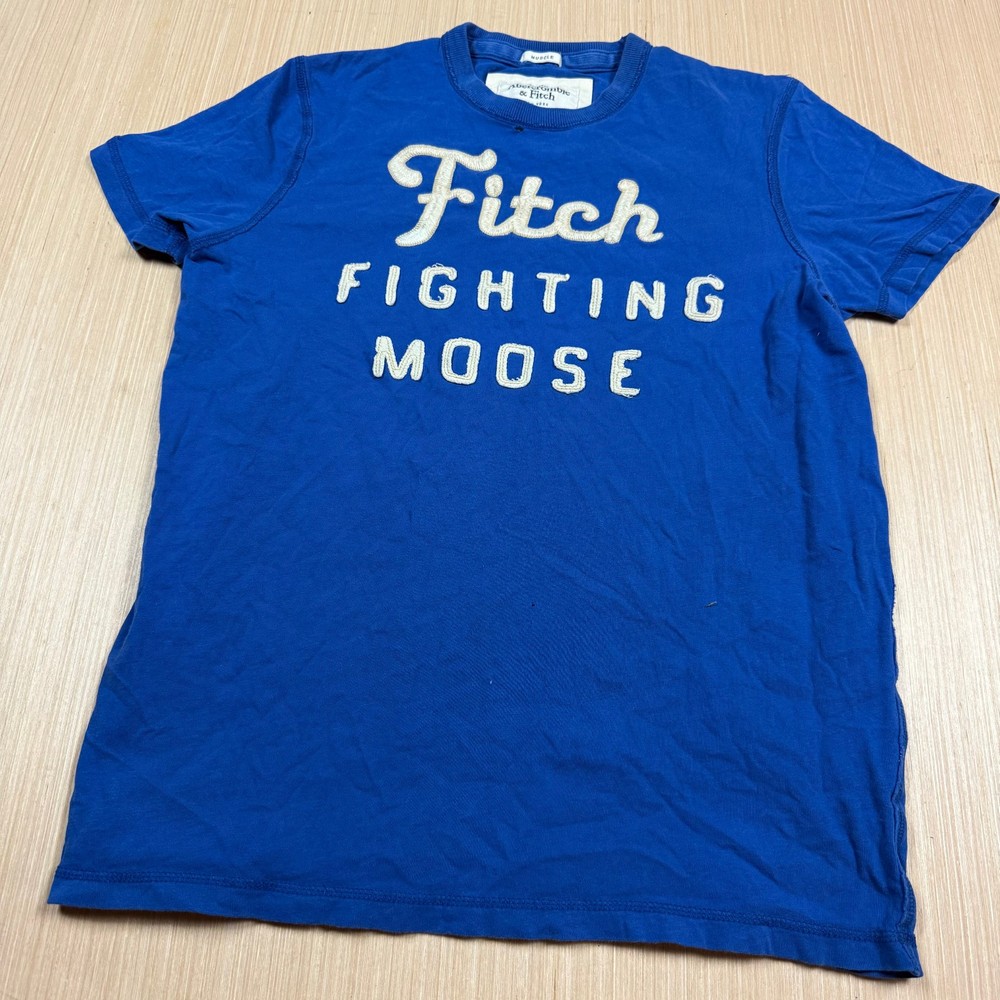 Vintage y2k Abercrombie & Fitch Muscle T Shirt large fighting moose preppy-image