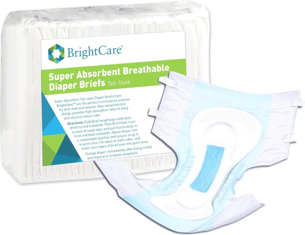 Supreme Breathable Disposable Diaper Briefs with Tabs for Incontinence - Abso...