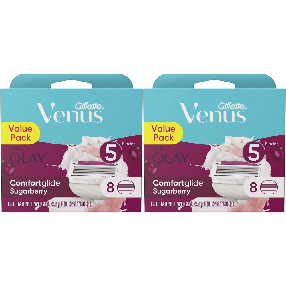 Gillette Venus ComfortGlide Olay Sugarberry Razor Refill Blades 16 Pack (2×8)