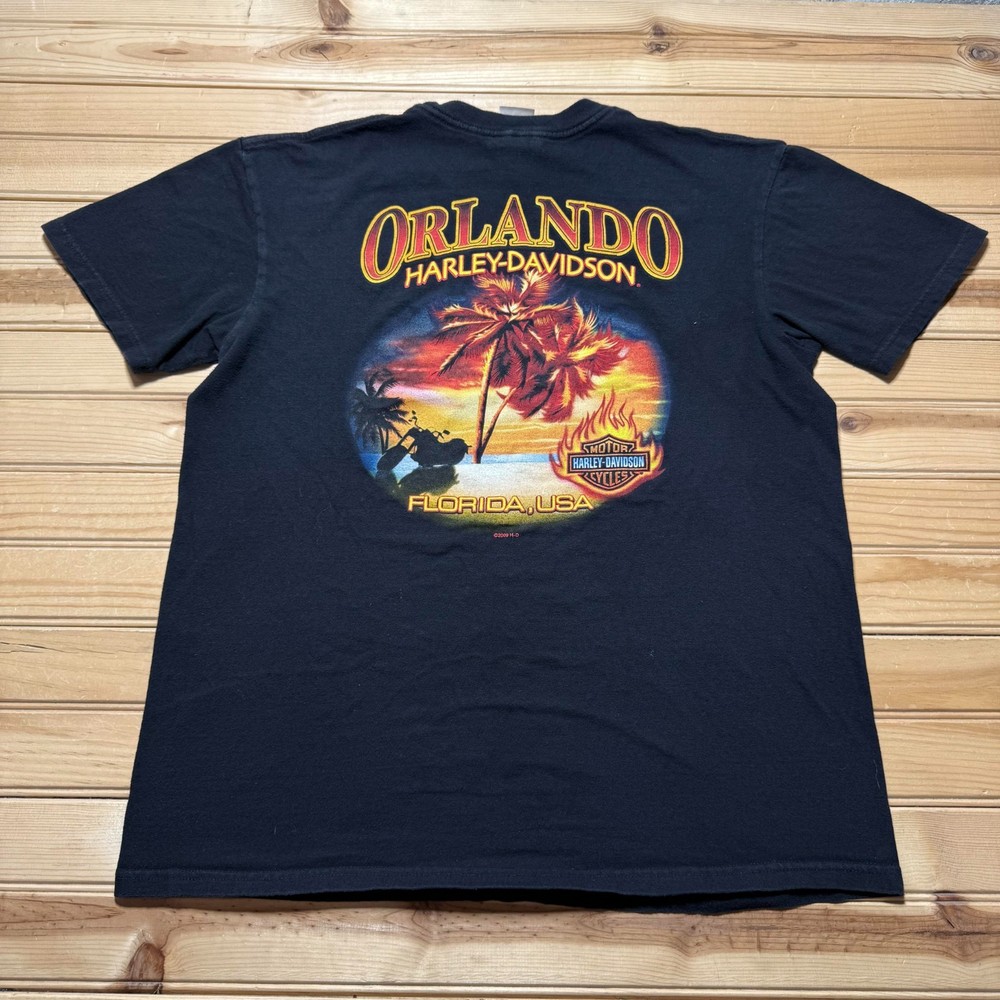 Y2K Harley Davidson Orlando Florida USA Biker Tourist Souvenir Shirt Size Large