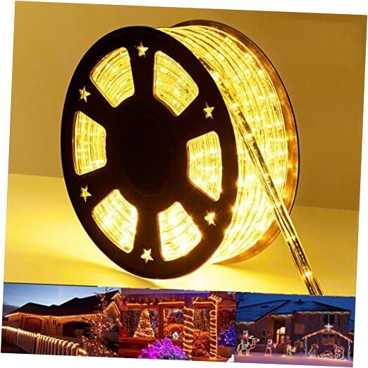 360 LED Rope Lights Outdoor, Connectable and Flexible Tube 50ft Warm White