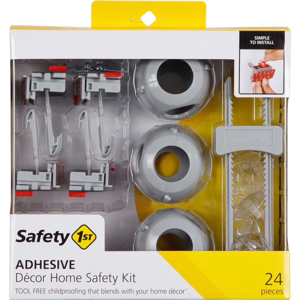 Safety 1ˢᵗ Adhesive Décor Home Safety Kit (24pc) Grey  Building & Hardware