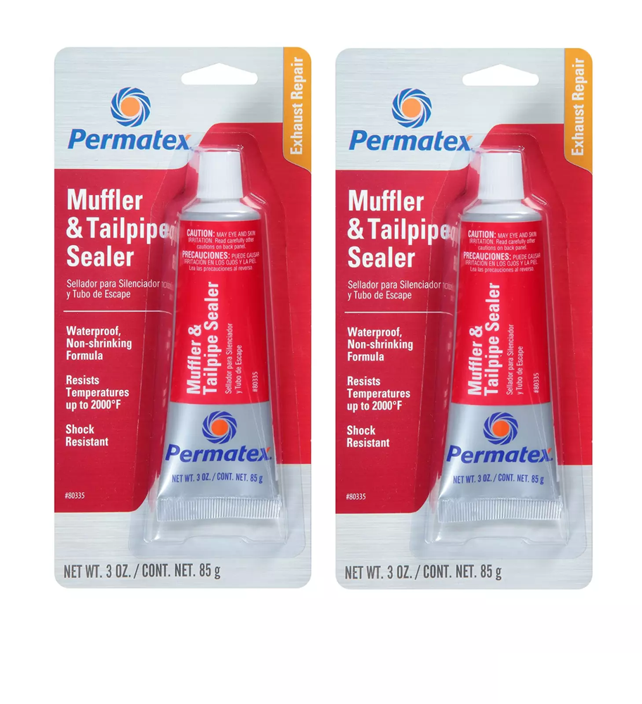 (2PK) Car Exhaust Pipe Repair Kit High Temperature Muffler Tailpipe Leak Sealer