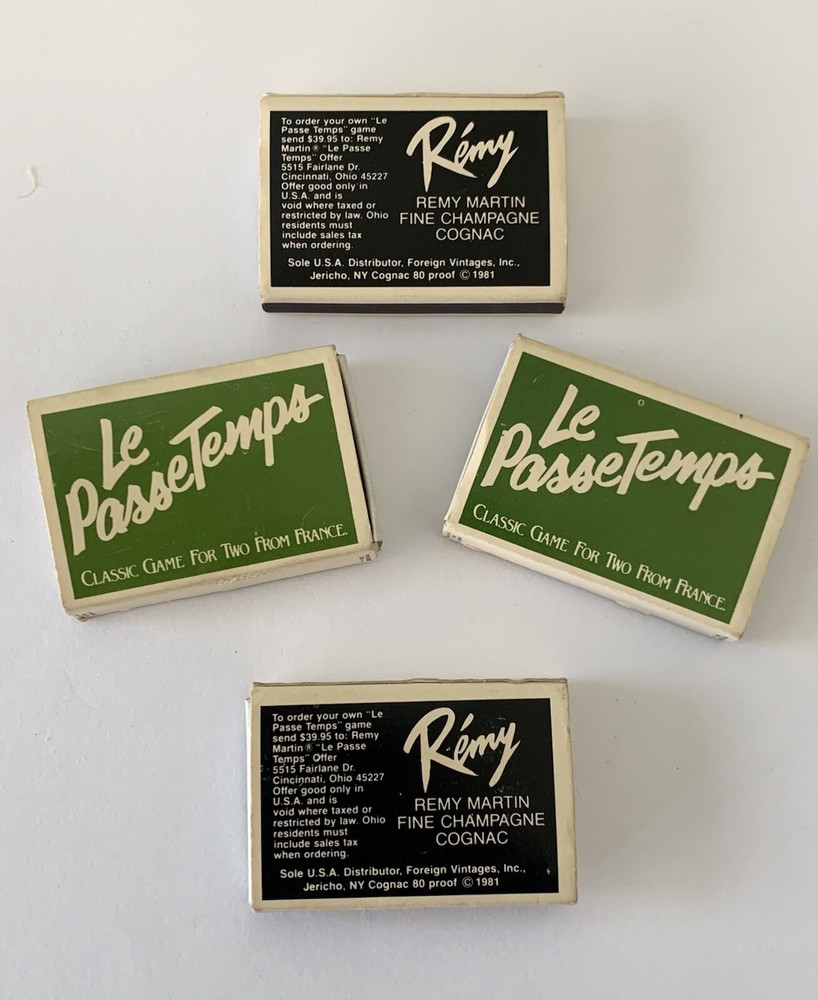REMY MARTIN Matchbox Set Cognac Champagne Liquor Le Passé Temps New York 1981.
