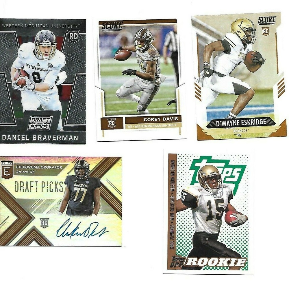 WESTERN MICHIGAN 10 CARD LOT - DAVIS,  BRAVERMAN,  ESKRIDGE W/ OKORAFOR AUTO.