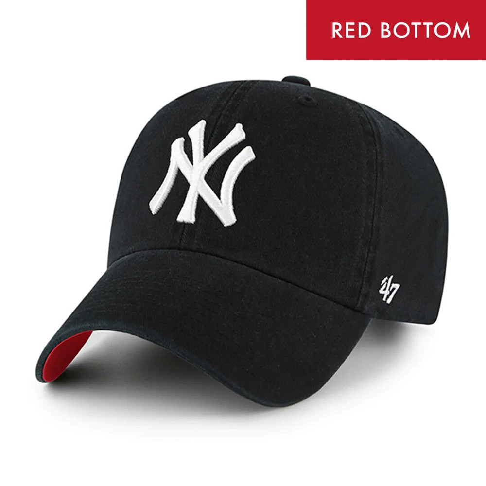 New York Yankees Black Red 47 Brand Ballpark Clean Up Hat