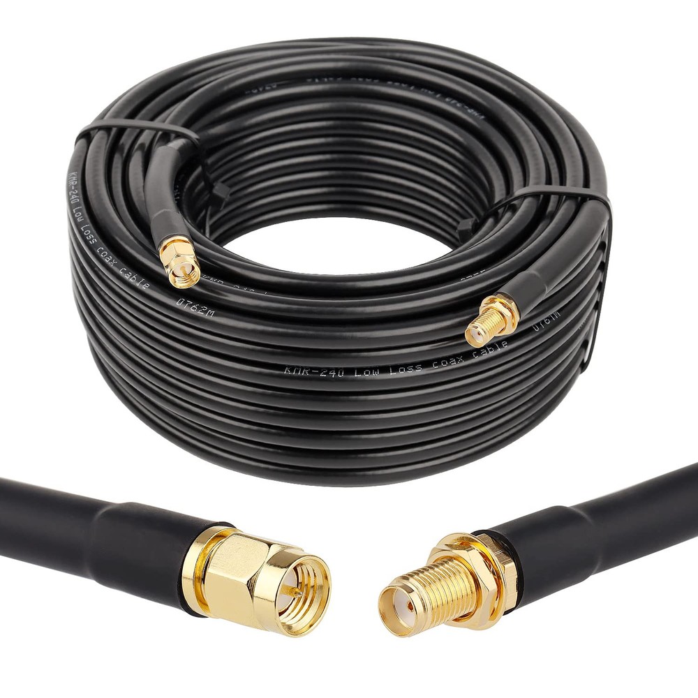 50ft SMA Male to SMA Female Coax Extension Cable, 50 Ohm KMR240 Low Loss SMA ...