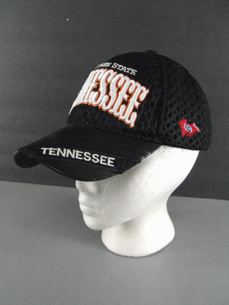 VOLUNTEER STATE TENNESSEE BALLCAP WAFFLE MESH TEXTURE ADJUSTABLE ADULT HAT BLACK