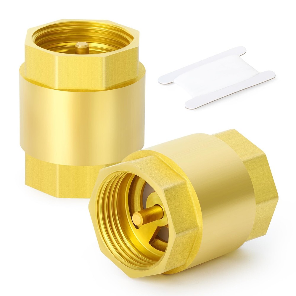 2PCS 3/4 Inch Brass Check Valve FNPT Thread One-Way Backflow Preventer