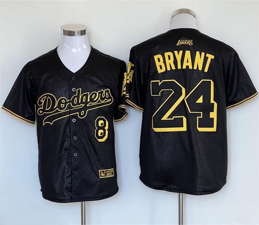 Kobe Bryant Dodgers #8 #24 Lakers Night SGA Black Mamba Player Stitched Jersey