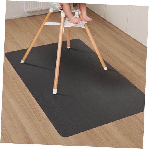 Area Floor Mat for Home, 3'×5' Black No Slip Waterproof Vinyl Area Rug for