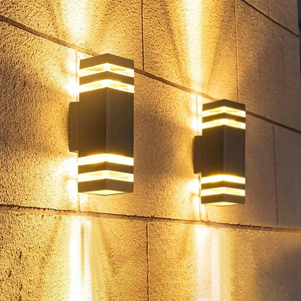 Modern LED Up Down Wall Light Sconce Dual Head Lamp Fixtures Outdoor Waterproof