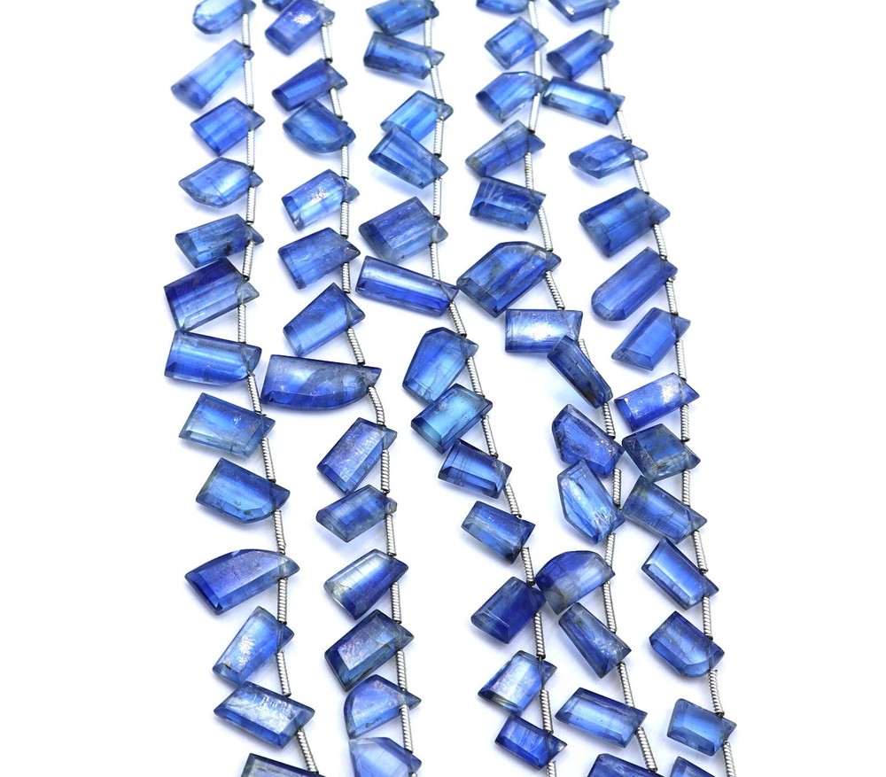 Premium AA+++ Natural Blue Kyanite Faceted Beads 7x4mm to 11x7mm Gemstone-image