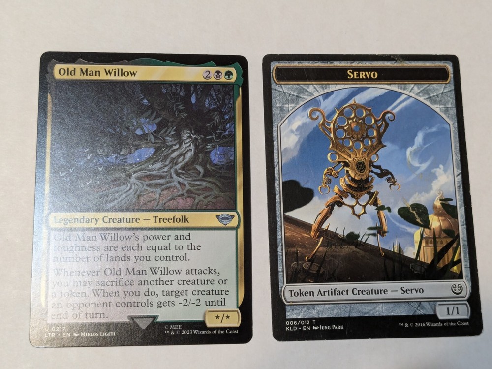 MTG Magic the Gathering LOTR Old Man Willow #0217U & Servo #006/012T (Token)