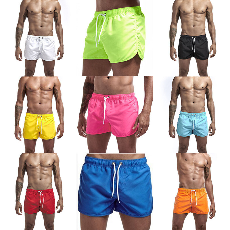 Men Swimming Board Short Swim Shorts Trunks Training Pants Beach Fitness Shorts◁