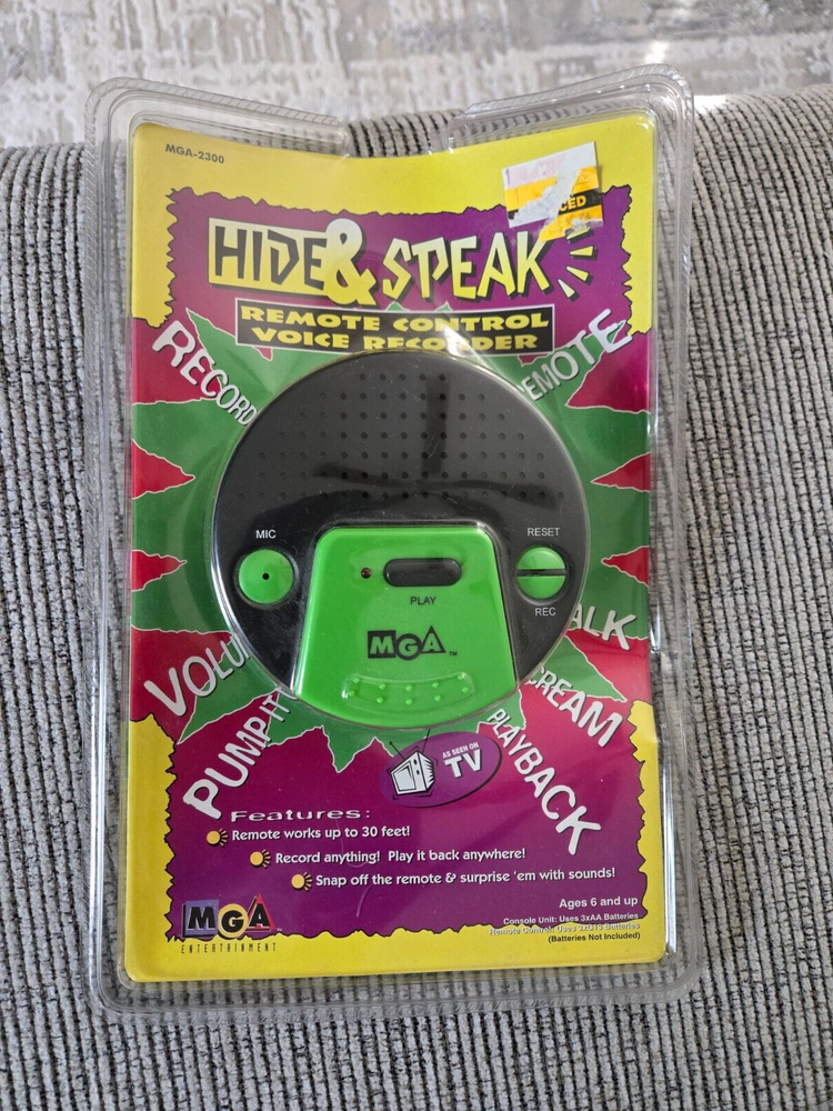 Hide & Speak Remote Control Voice Recorder MGA Vintage 1996 New Sealed