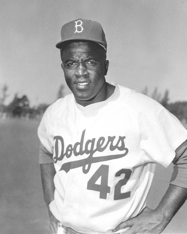 Vintage Jackie Robinson 4x6 Black and White Photo Print