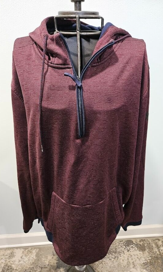 Under Armour Men' Storm Fleece XL Cold Gear 1/4 Zip Hoodie Burgandy Sporty Cozzy