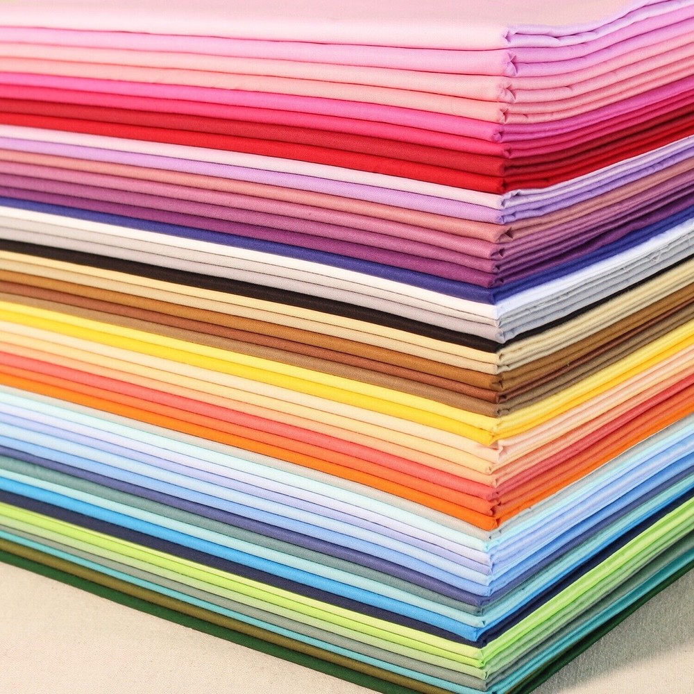 100 Solid Charm Squares Cotton Quilting Fabric Patchwork Bundle Sewing Craft DIY