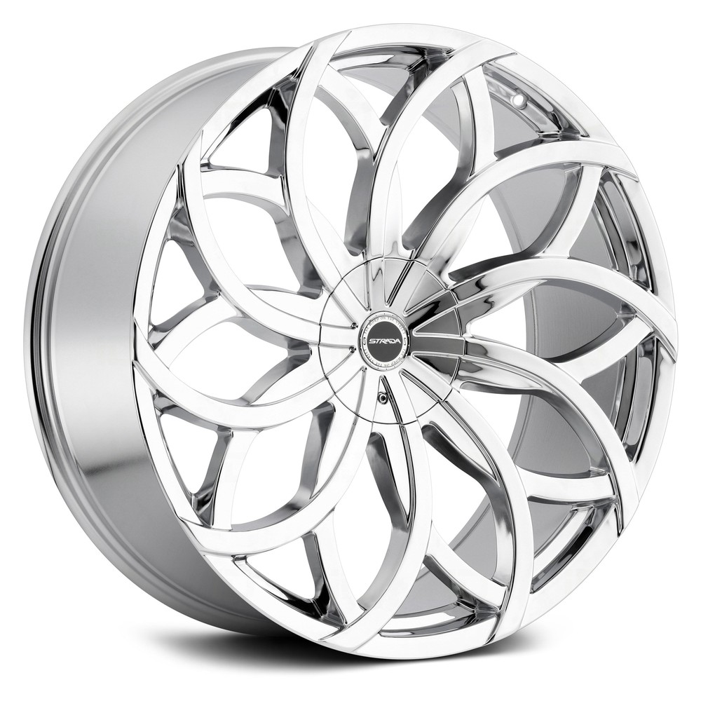 Strada HURACAN Wheels 20x8.5 (15, 5x114.3, 74.1) Chrome Rims Set of 4