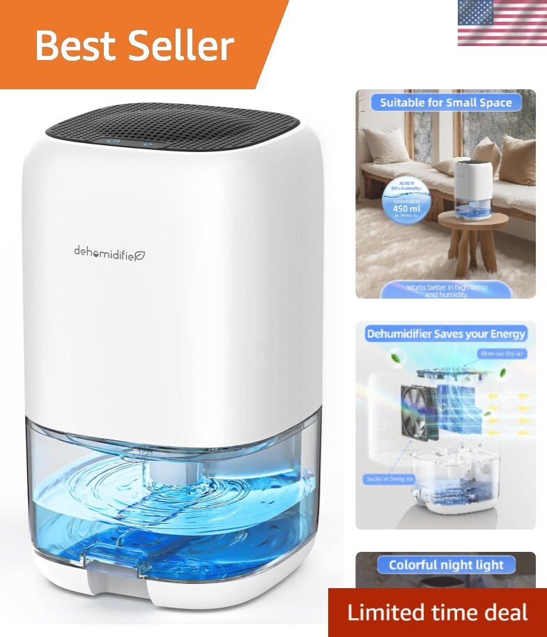 Dehumidifier, 35 OZ Small Dehumidifiers for Room for Home, Quiet with Auto Sh...
