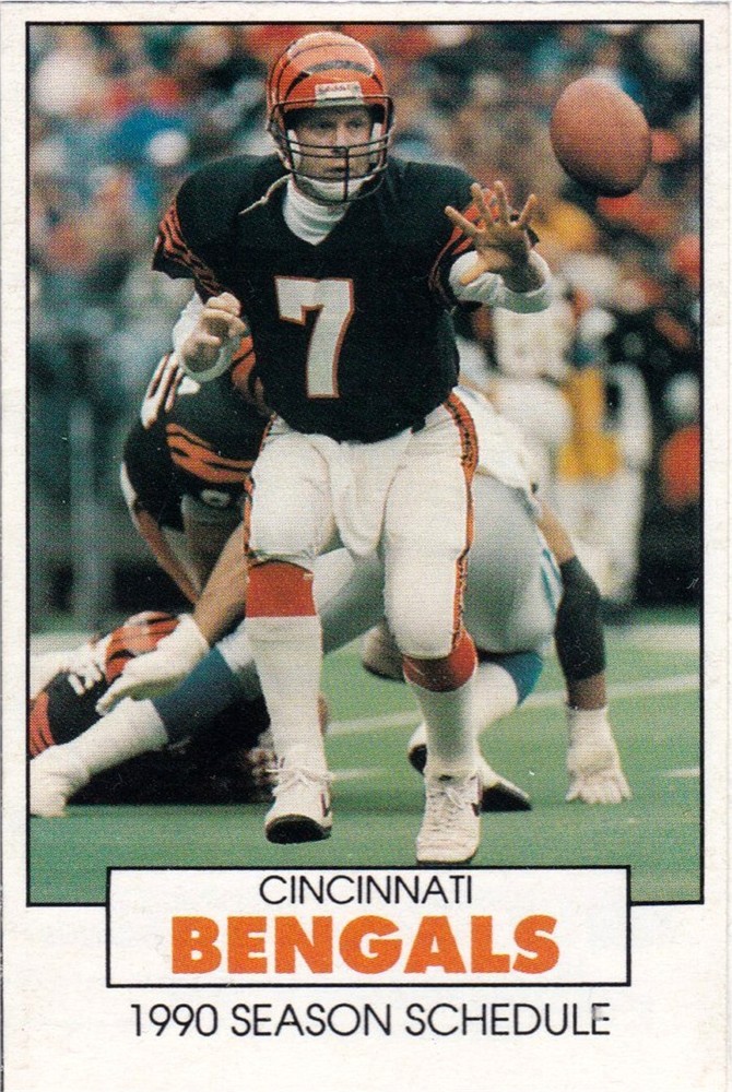 1990 Cincinnati Bengals NFL Football Pocket Schedule-Team