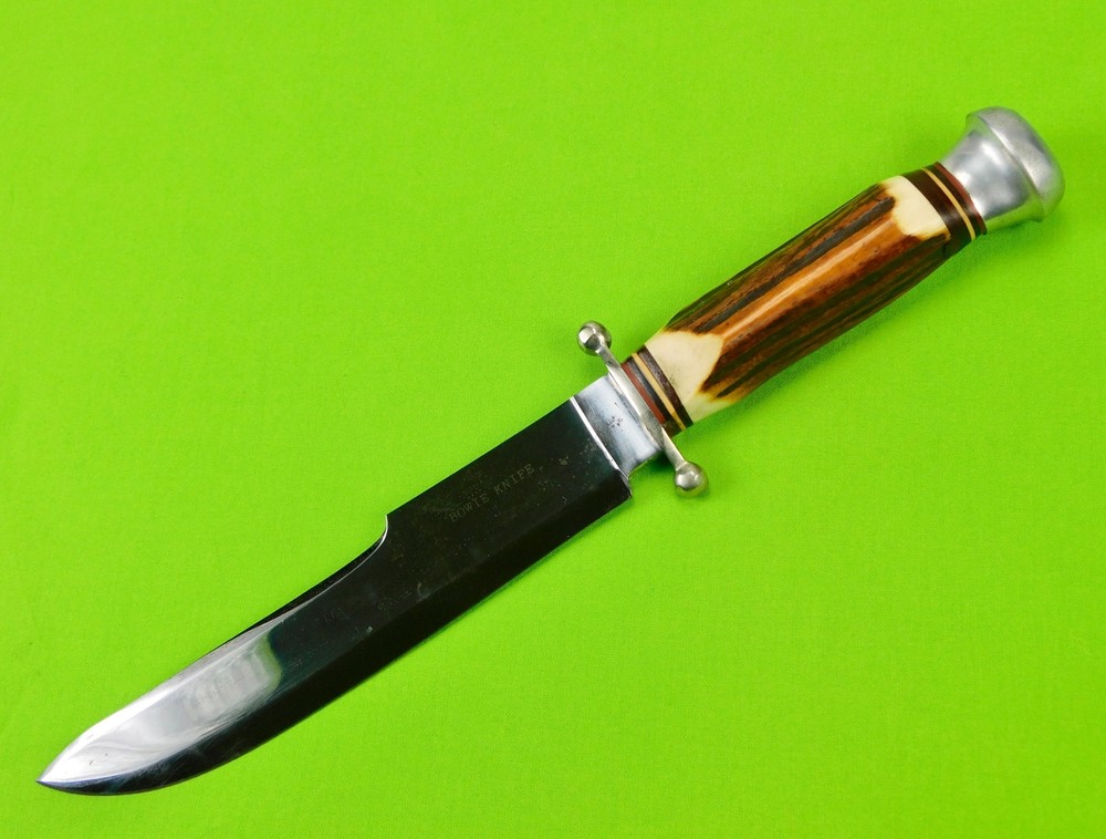 Rare Post WW2 German Solingen Friedr. Plucker Jr. Bowie Stag Hunting Knife