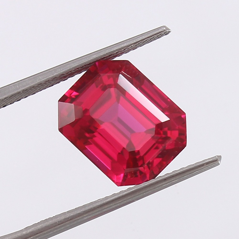 AAA Flawless Mozambique Blood Red Ruby Loose Gemstone 9.85ct Radiant Cut-image