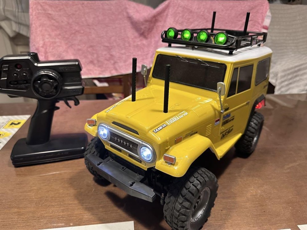 Tamiya CC-02 Land Cruiser 40 RC Truck with Custom Painted Body for Rock Crawling