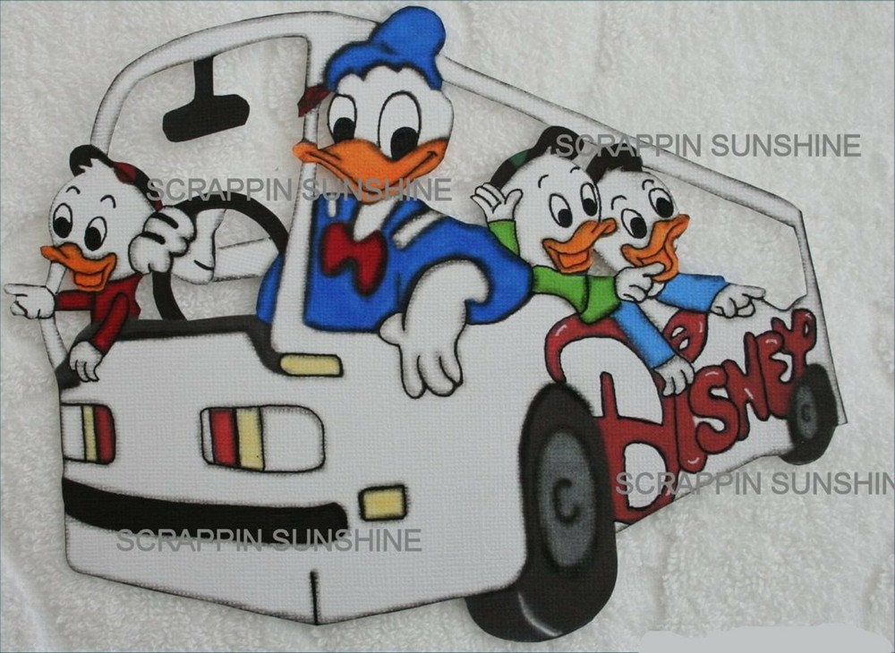 DISNEY Shuttle Bus Printed Paper Piece for Scrapbook Pages - SSFFDeb