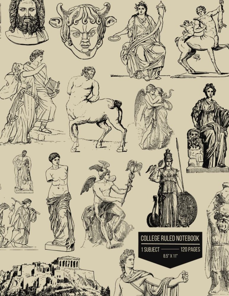Greek Mythology Notebook: 1 Subject, College Ruled Paper, 120 Pages, 8.5