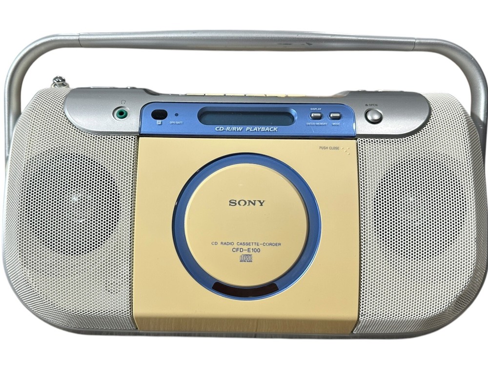 🔥Sony CFD-E100 Portable CD Radio Cassette Recorder Boombox Player🔥 ‼️TESTED‼️
