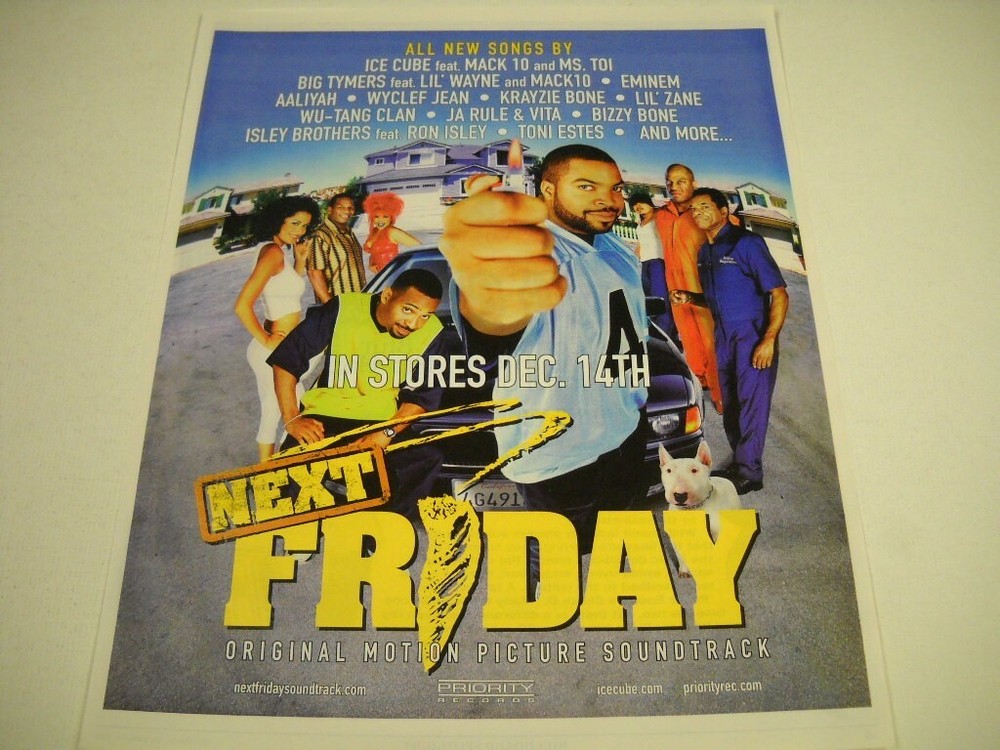 RAP HIP-HOP 1999 Promo Poster Ad NEXT FRIDAY in store on December 14th