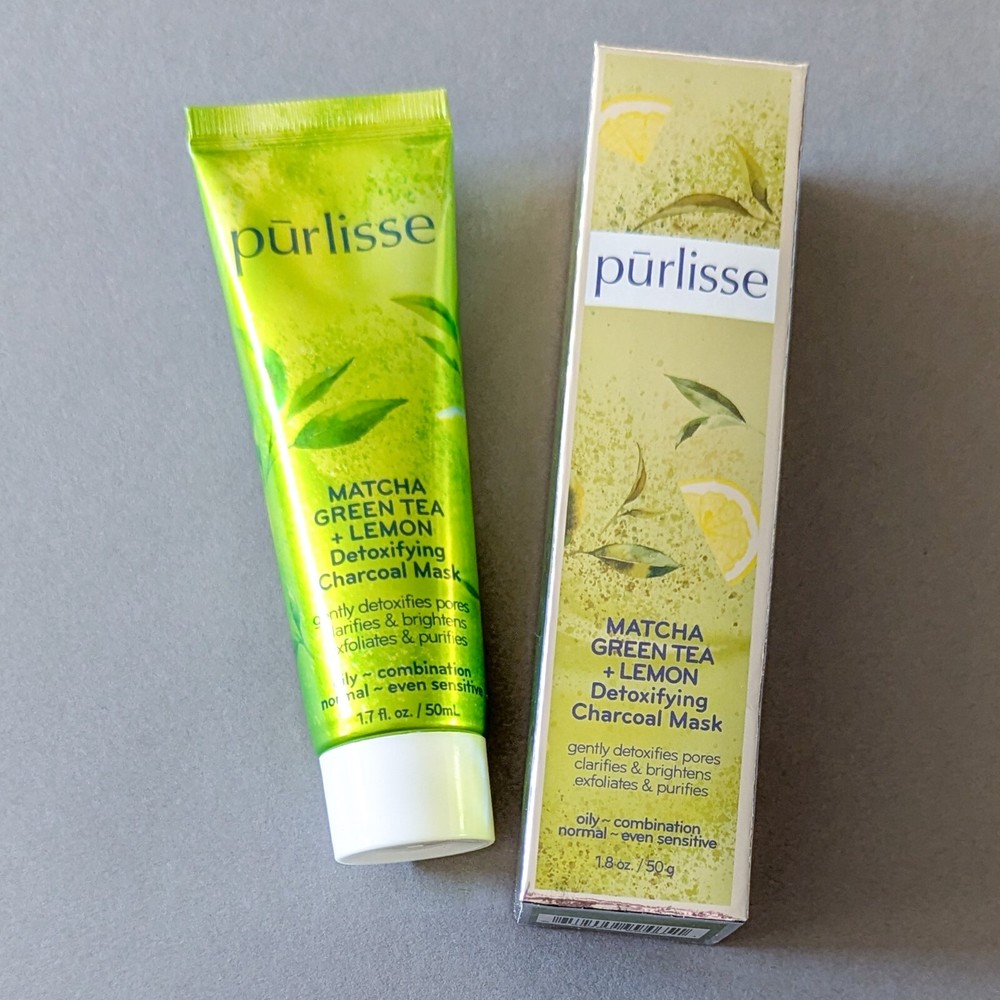 Purlisse Matcha Green Tea + Lemon Detoxifying Charcoal Mask - Full Sz 1.7oz/50ml