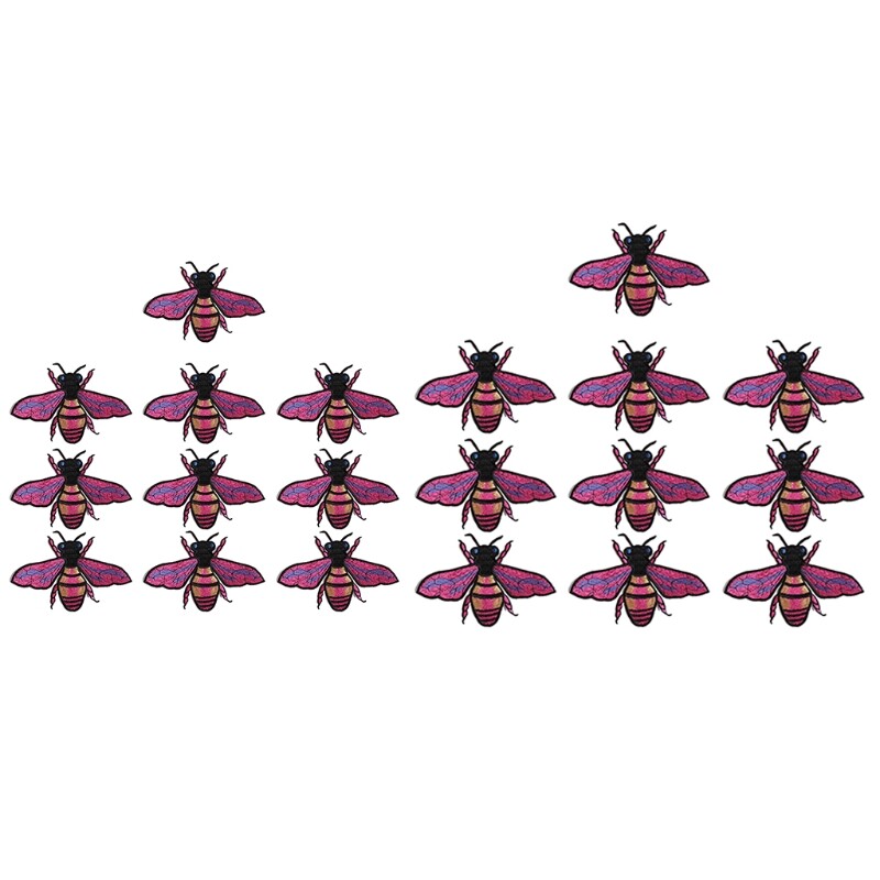 Parches bordados para planchar abejas 10 un. para apliques de ropa hágalo usted mismo-image