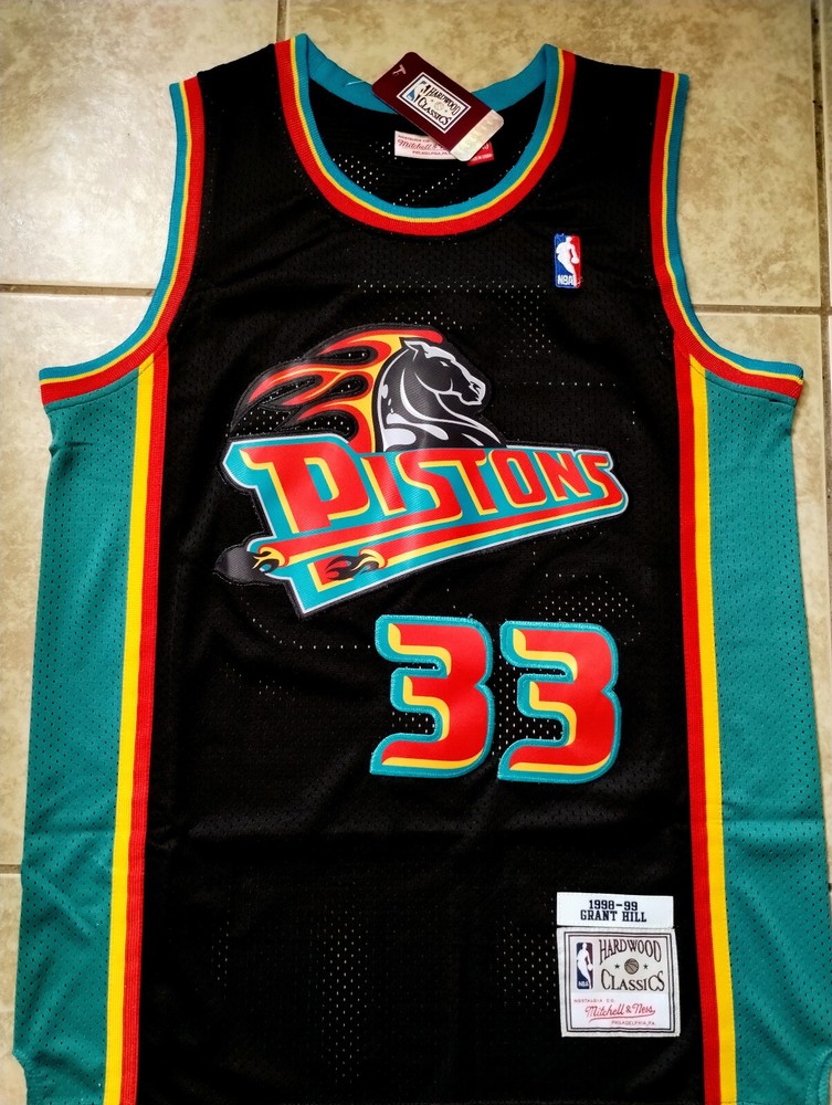 Grant Hill Jersey #33 Detroit Pistons Throwback Jersey US Seller - Black