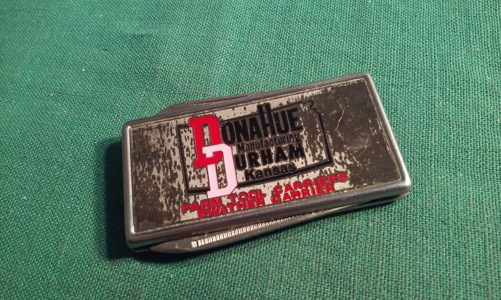 Vintage Barlow B60 Belt Clip Tool File & Knife Blade Adv Promo Donahue Durham KS