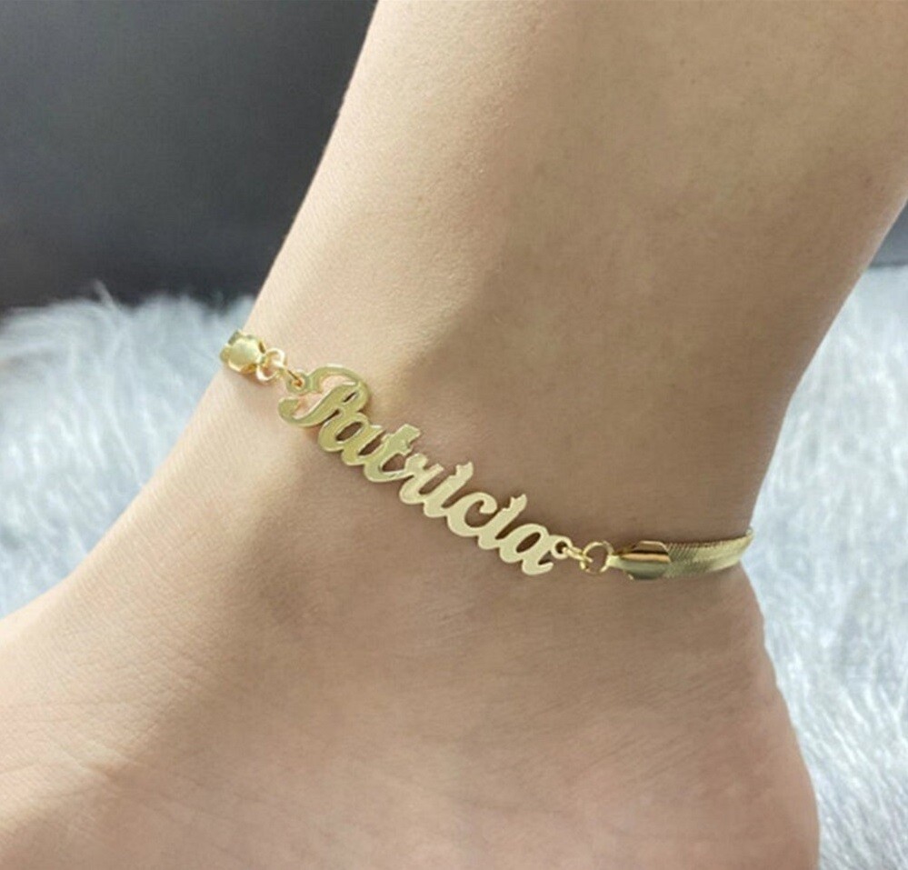 Custom Name Anklet Personalized Letter Nameplate Bracelet Women Jewelry Anklet