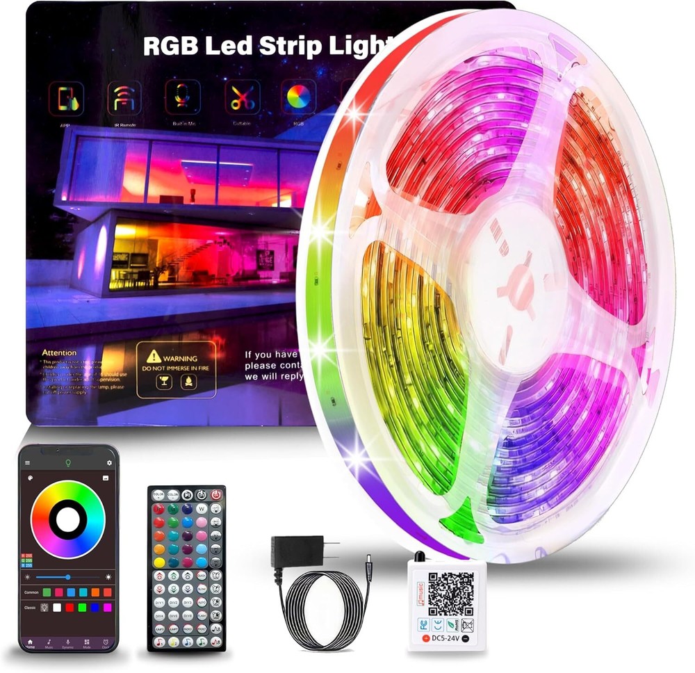 Led Lights for Bedroom 50ft (1 Roll), Color 50 ft, RGB (Red, Green, Blue)