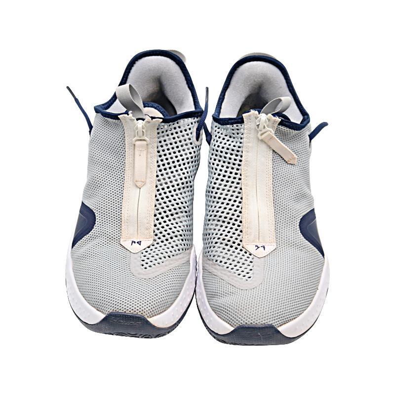 Aaron Boone Yankees 2020 Game Used Gray/Blue Nike Air Paul George Sneakers Sz 11