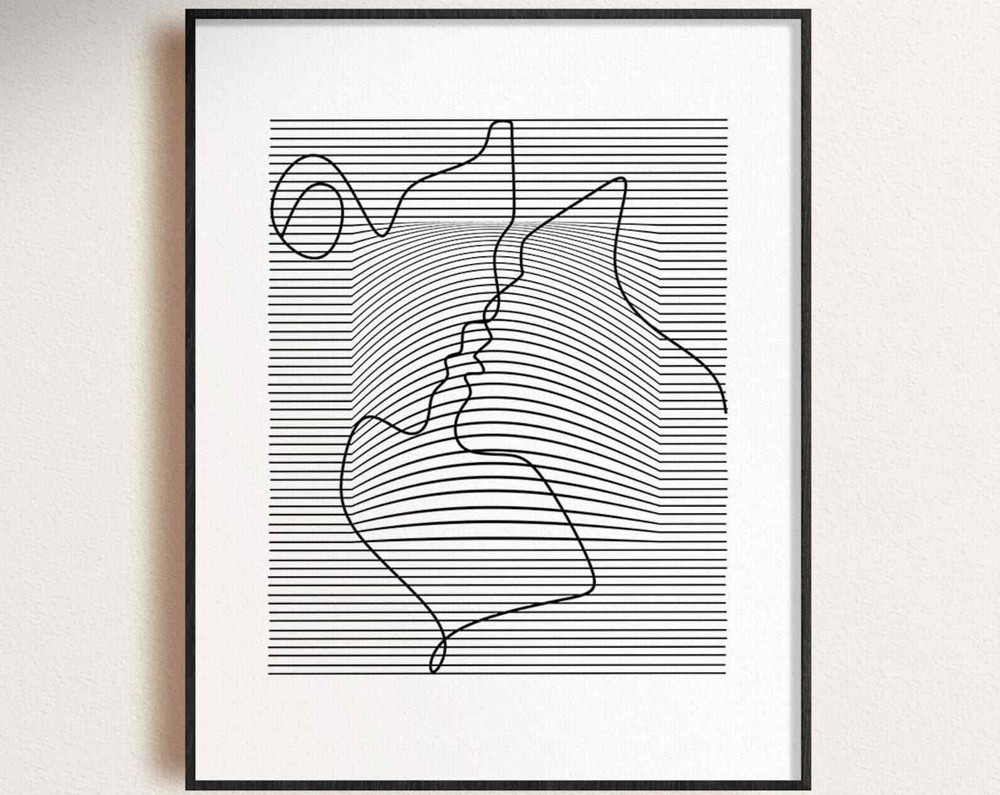 Valentine's Day Line Art Gift for Couples - Soulmate Digital Print for Him  