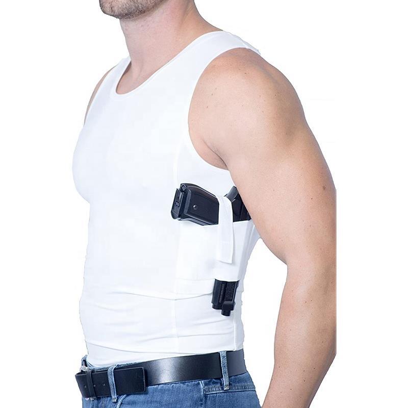 Men's Top Holster T-Shirt Concealed Carry Tank  Clothing  Wear Vest For Carry